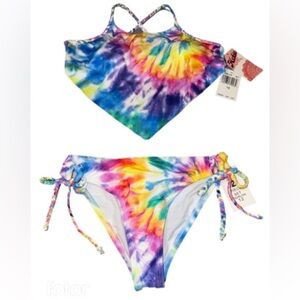 NWT Hobie Girls tie dyed bikini, Sz 12